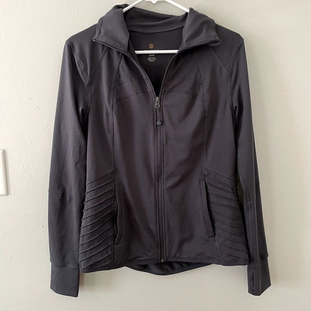 Tangerine gray half zip running workout athleisure sweatshirt comfortable light